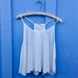 🐚 White Tank w/ Scallop Cut Bottom 🐚